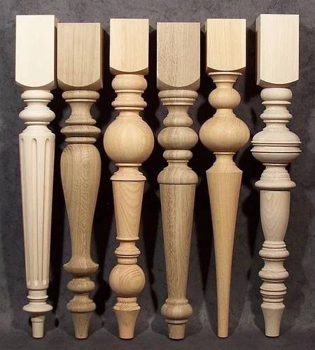 Decorative Turned Wooden Furniture Legs (Set of 3) | Solid Wood Craftsmanship | DIY Furniture Restoration